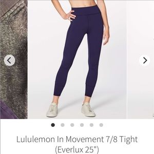 Lululemon In Movement Tight 7/8 25’’